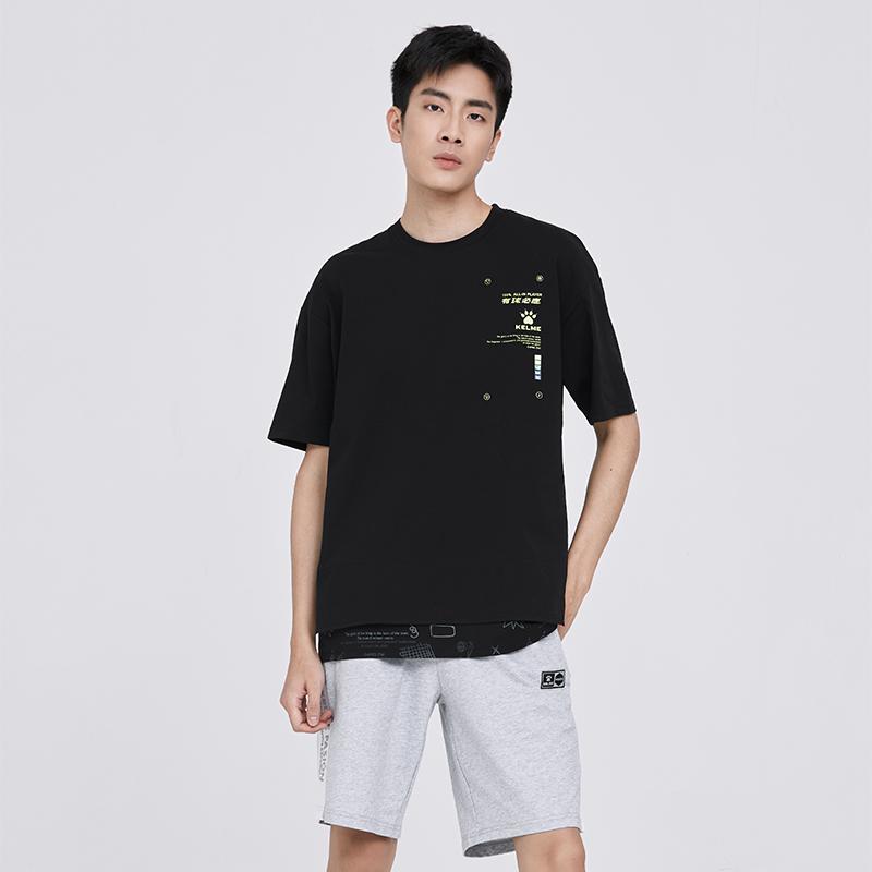 KELME Crew Neck Loose Fit Straight Fit Short Sleeved T Shirt Unisex 6224TX1027