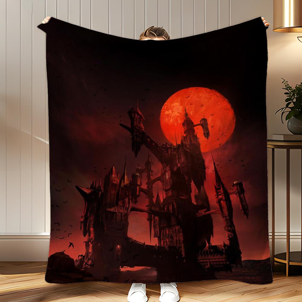 Game Anime Castlevania Throw Soft Coral Fleece Blanket 310gsm Fluffy Warm Throw for Sofa Bed Couch Bedroom Decor