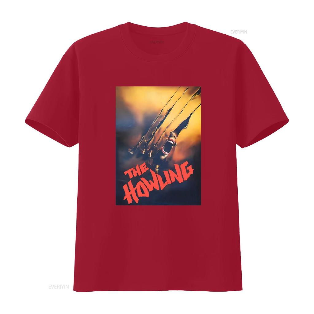 80s The Howling Horror Movie Promo Poster 1981 Spooky Film T shirt vintage Washed Comfortable Unisex Stretched streetwear