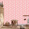 Rabbits Wallpaper Coral and White for Living Room and Bedroom 50x1000