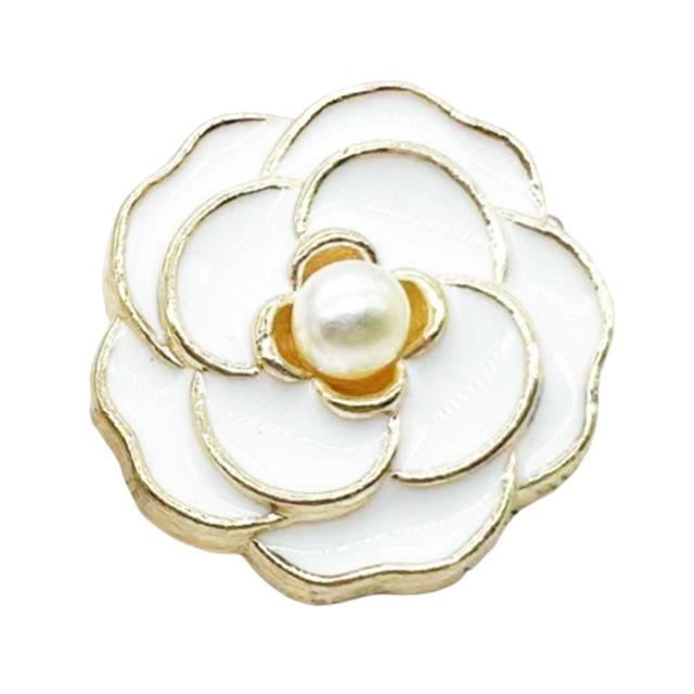 6Pcs High-End Design Round Metal Luxury Brand Sewing Button For Clothing Accessory Handmade Diy Material Decoration Gold Black
