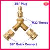 Tee Spliter Adapter With 3/8 Inch Quick Release Connector For High Pressure Washer