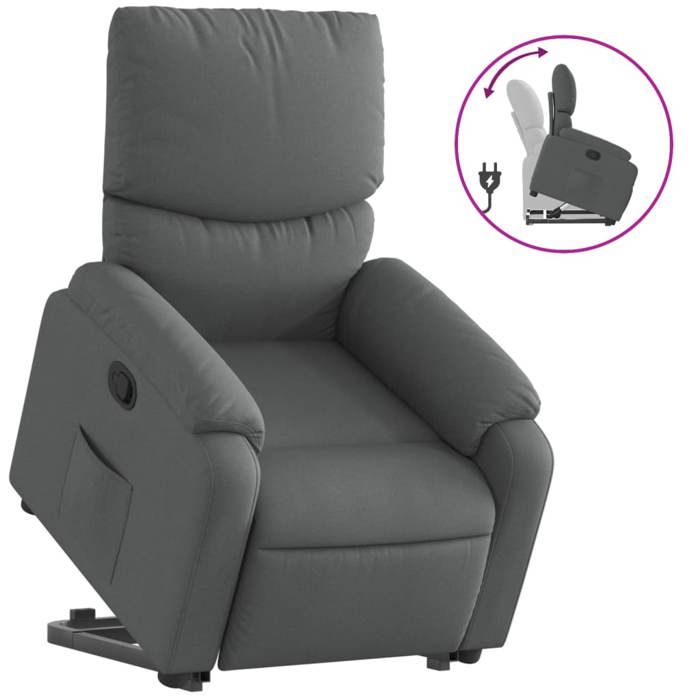 VidaXL Recliner, Relaxation Chair with Adjustable Backrest and Footrest, Living Room Seat, Grey 3204825