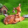 Mother and Baby Deer Resins Miniature Figurine Garden Yard Ornament Realistic Detail for Home Decors and Party Supplies