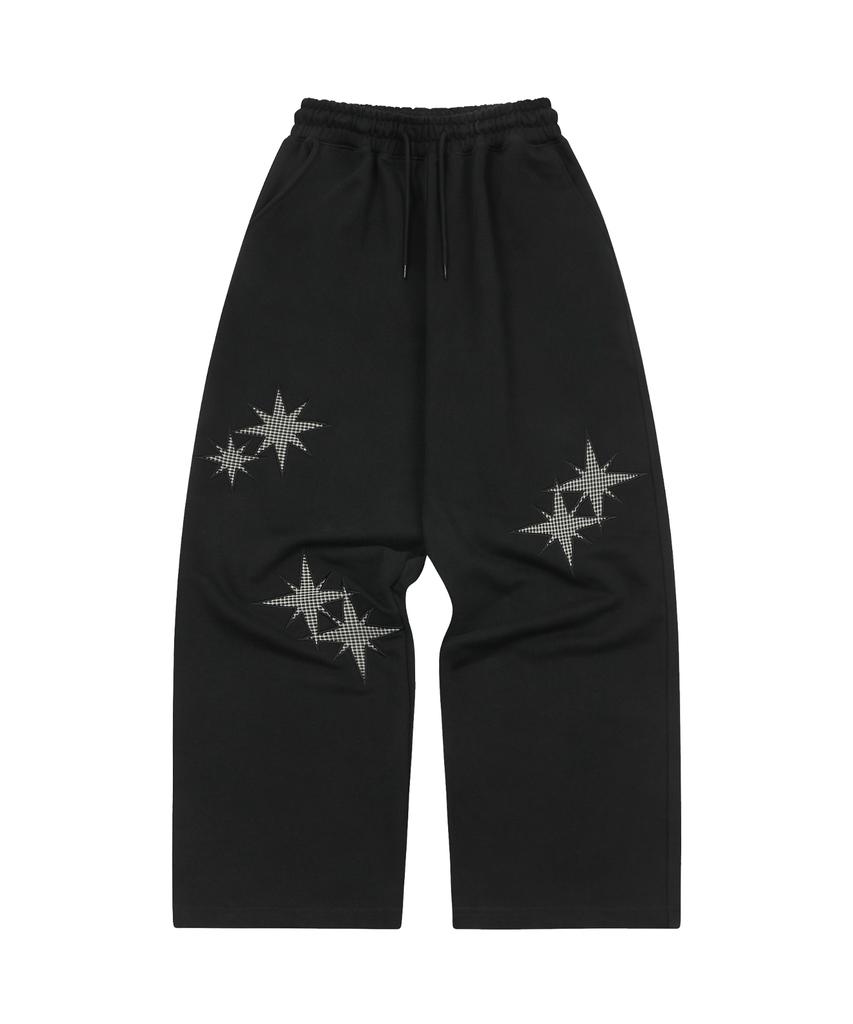 S'EST Twin Star Applique Training Pants Black