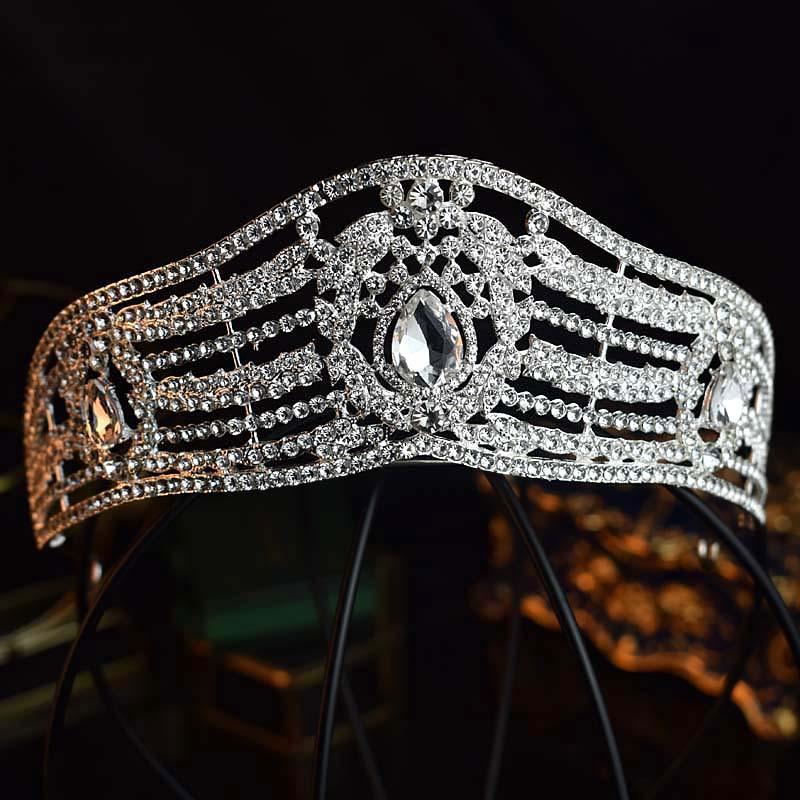 

Корона невесты Свадебное платье Головной убор День рождения Корона в стиле королевы Полный бриллиант Широкий край Награда за бал Выступление Головной убор