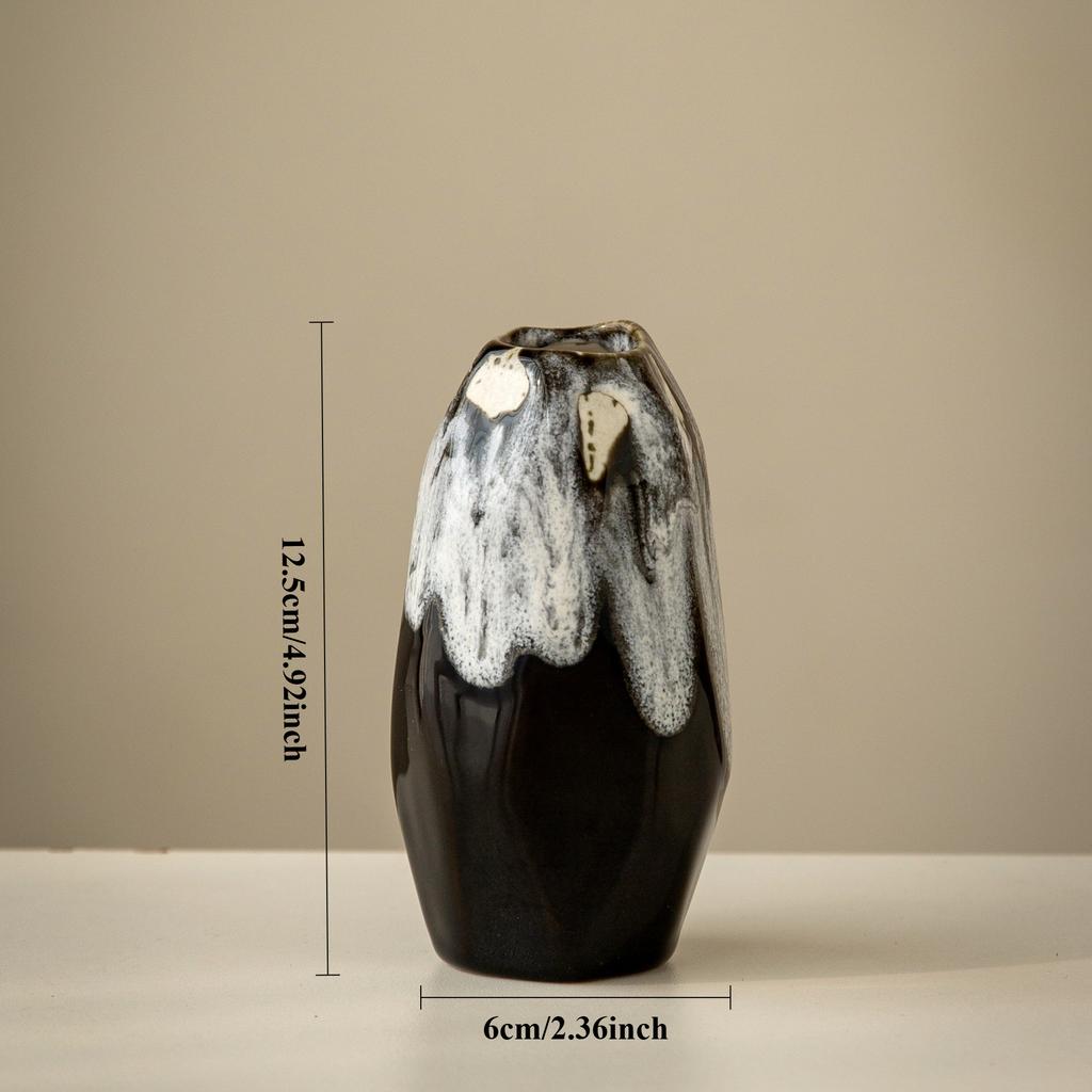 Japansk Stil Keramikugn Glaserad Retro Vas Handgjord Blomsterarrangemang Dekoration Vardagsrum Entré Vas