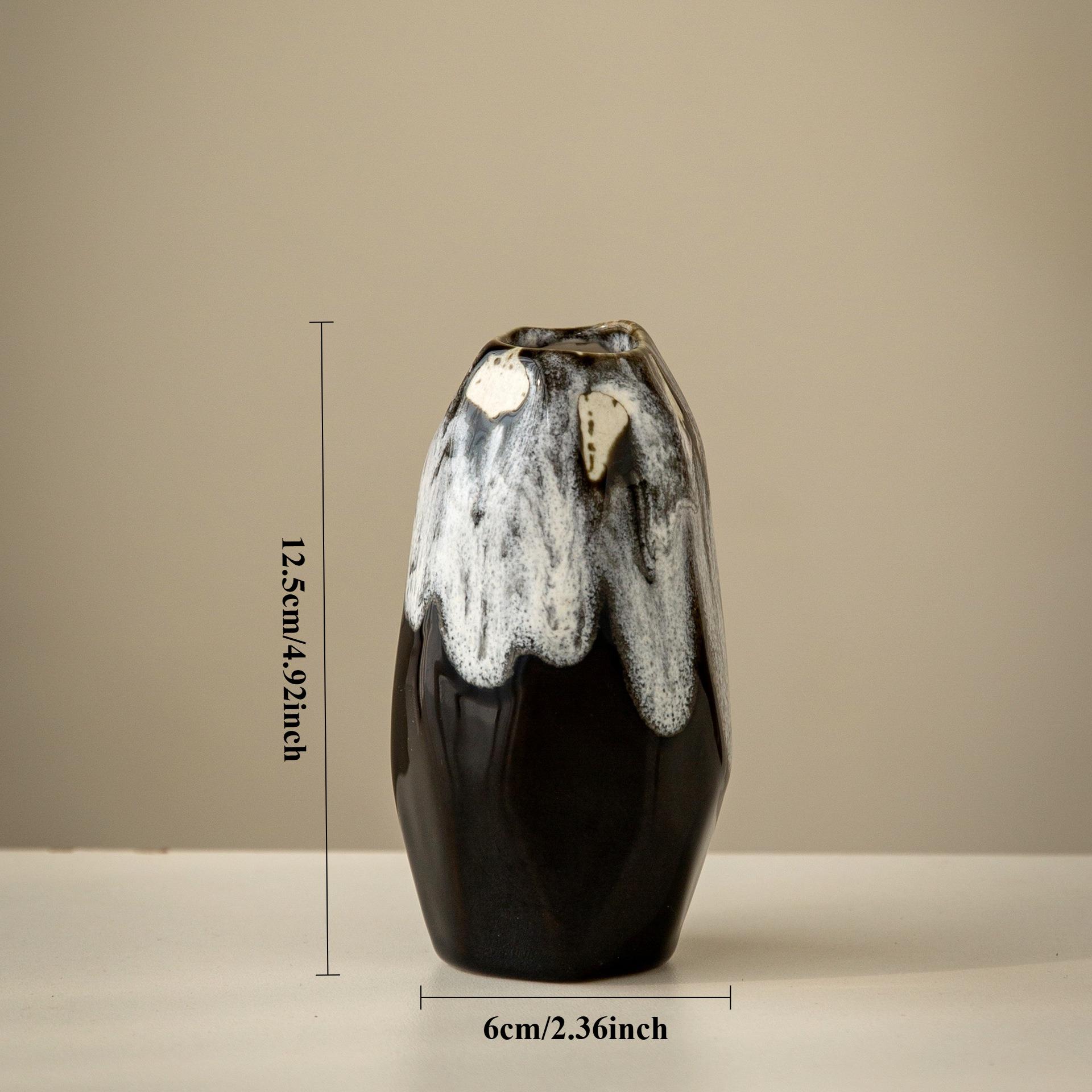 

Japanese Style Ceramic Kiln Glazed Retro Vase Handmade Flower Arrangement Decoration Living Room Foyer Vase
