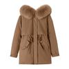 Women's Casual Warm Versatile Large Collar Solid Color Thickened Cotton Coat Jacket