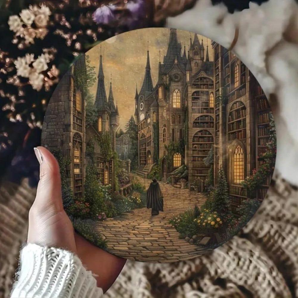 Vintage Magic Academy Metal Tin Sign Fantasy Castle Wall Decor