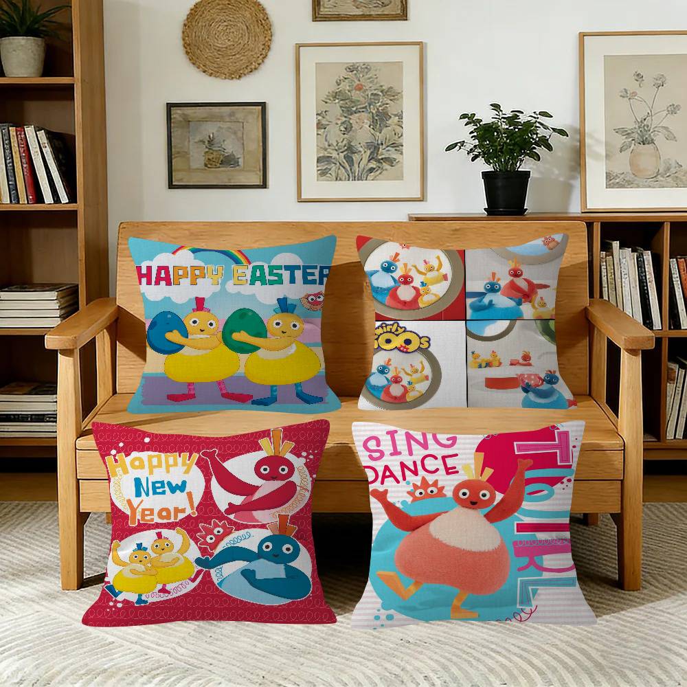 Exquisite Ornaments Unisex Twirlywoos Cartoon Cushion Pillowcase Toon Gift Cushion Cover Bedroom Home Sofa Chair Seat Decor Pillow Case