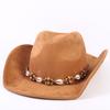 Popular European and American Classic Suede Western Cowboy Hat, Men's and Women's Fashion Big-brimmed Top Hat Shade