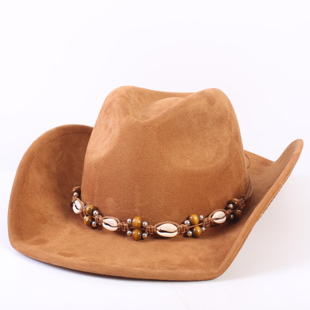 Popular European and American Classic Suede Western Cowboy Hat, Men's and Women's Fashion Big-brimmed Top Hat Shade