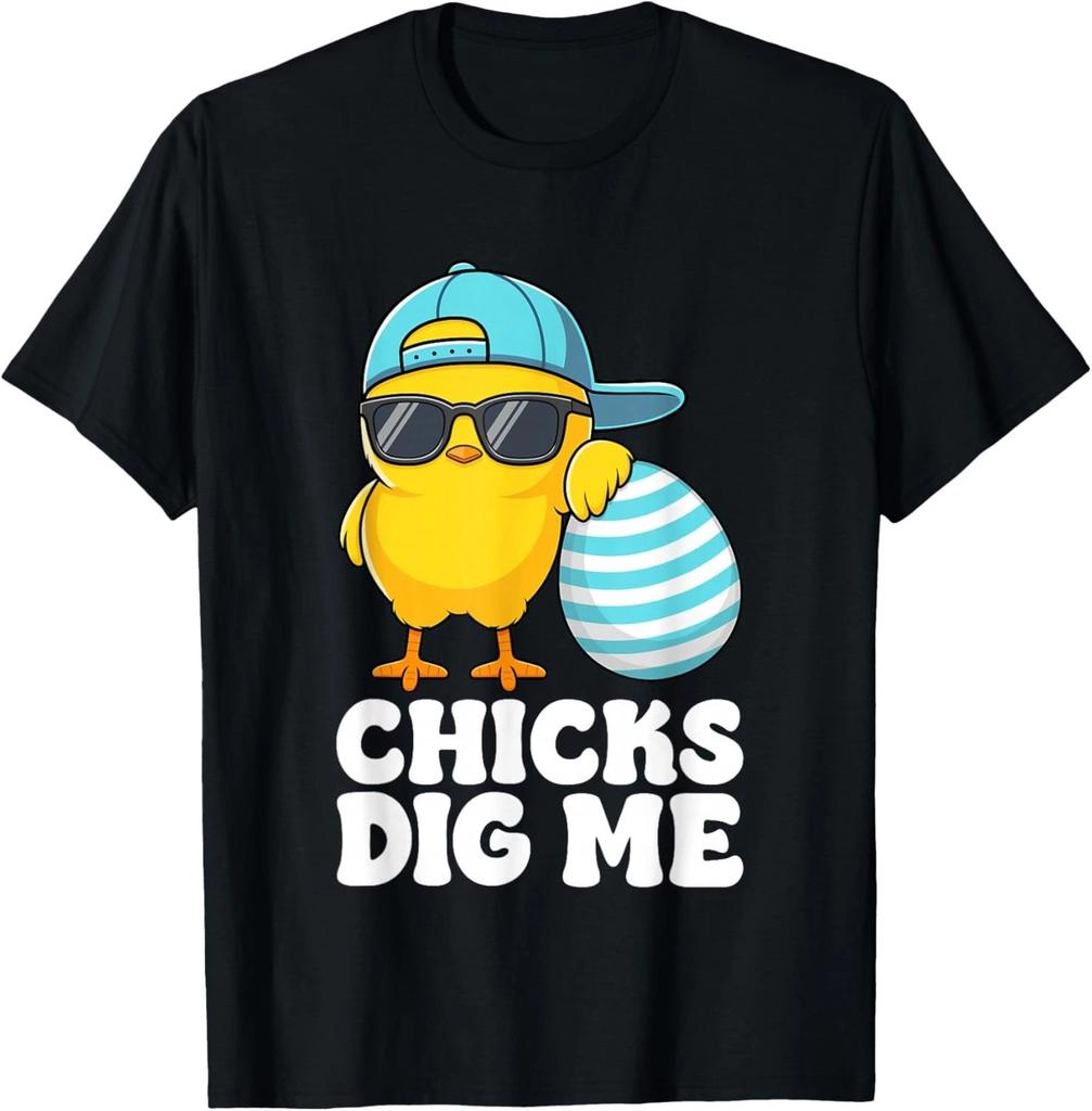 Chicks Dig Me Easter Toddler Boys Men Happy Easter Funny Gift Unisex T-Shirt
