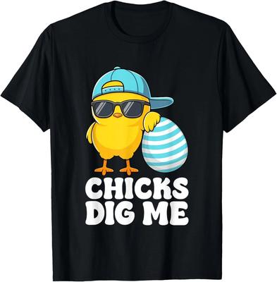 Chicks Dig Me Easter Toddler Boys Men Happy Easter Funny Gift Unisex T-Shirt