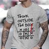 Retro Men's T-Shirt Think Outside The Box Print Short Sleeve T-Shirt Summer Casual Tees Top Loose Oversized T-Shirt for Men