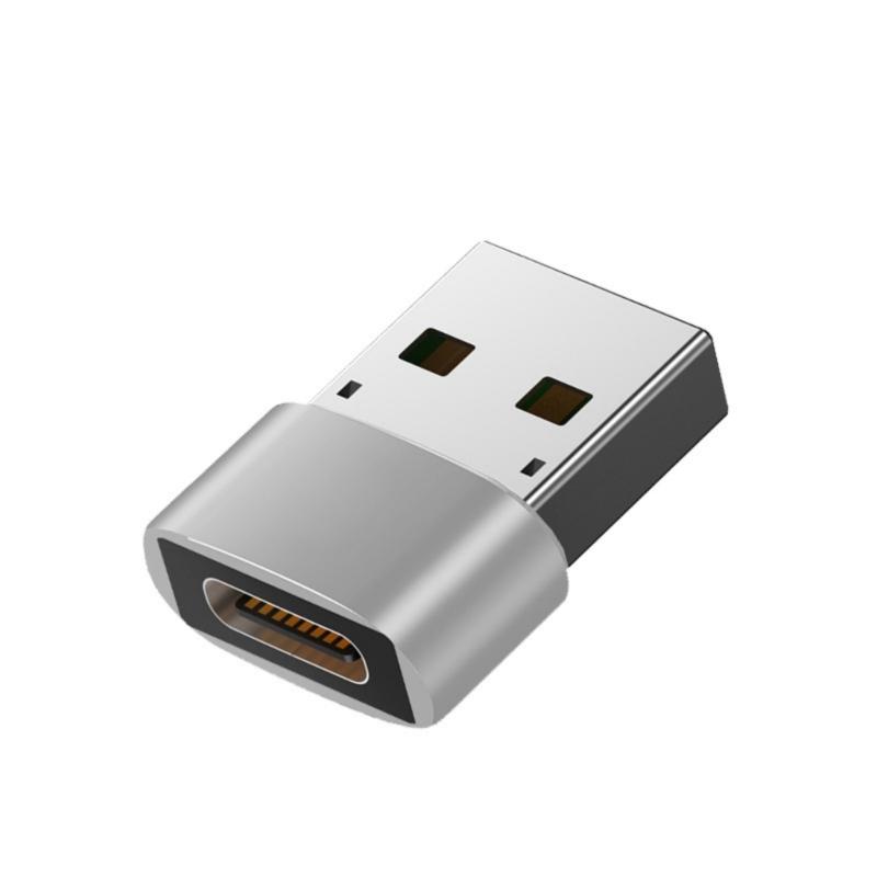 

Compactly USB to USB C Adapter for Fast Data Transfer and Charging Compatible for Phone Power Delivery Charging Adapter серебряный