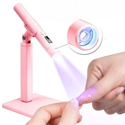 1 Stück Rosa Handheld Phototherapie Licht Nail Art Wort Licht Halterung 360 Grad Drehbar Multifunktionale Halterung Nagel Aushärtungslicht Set