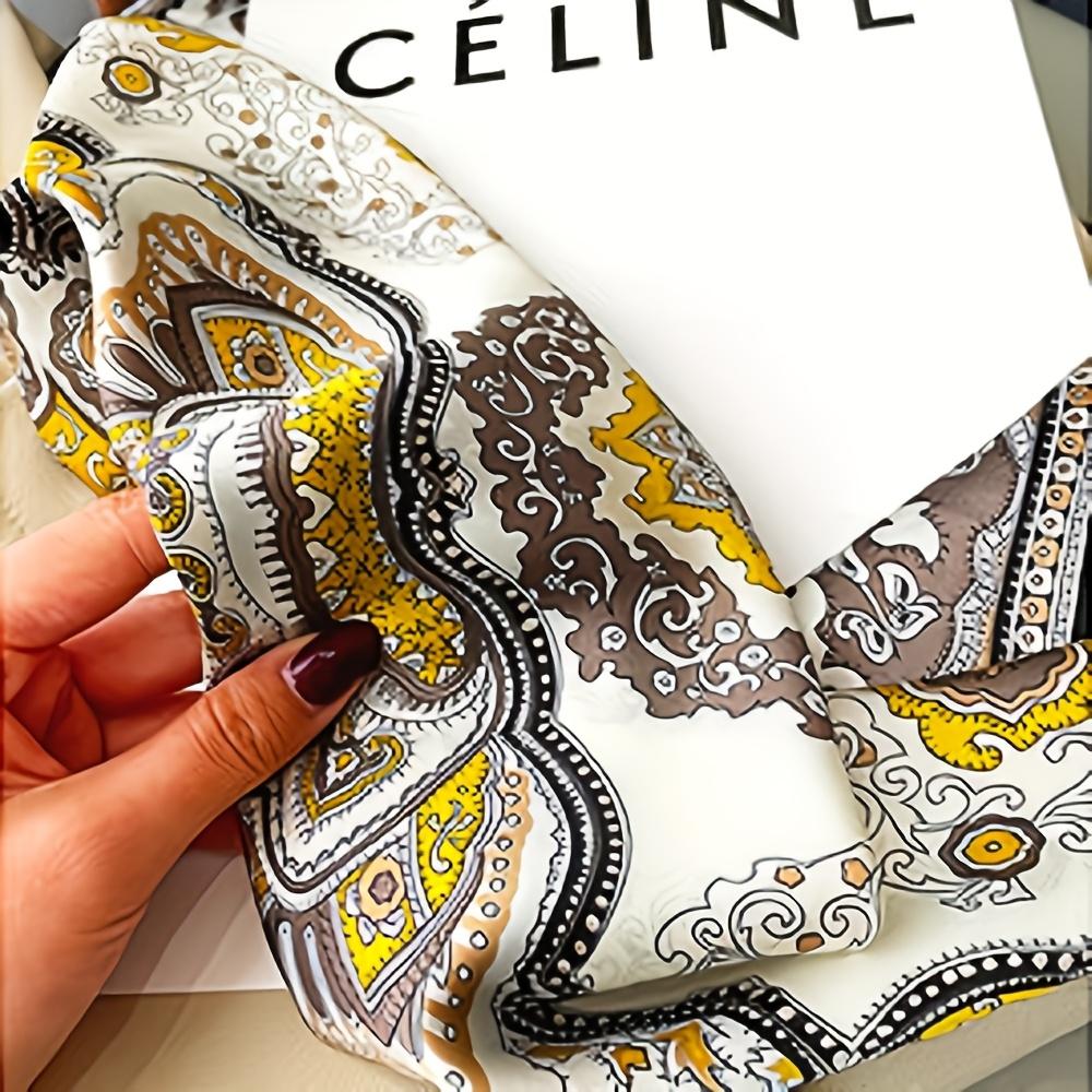 New Paisley Print Square Scarf Soft Satin Bandana Vintage Windproof Head Wrap Shawl Neck Scarves Travel Beach Towel