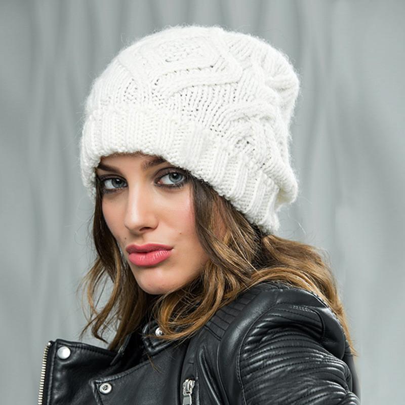 Trendy Autumn Winter Knitted Hat For Women Featuring Unique Check Pattern In Multiple Colors
