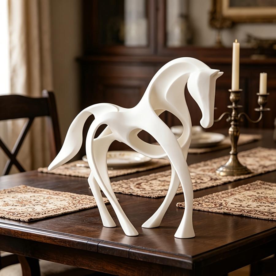 1-Piece Abstract Horse-Shaped Statue with Smooth Curves That Capture the Galloping Movement of the Horse, Creating a Dynamic and Elegant Feel.