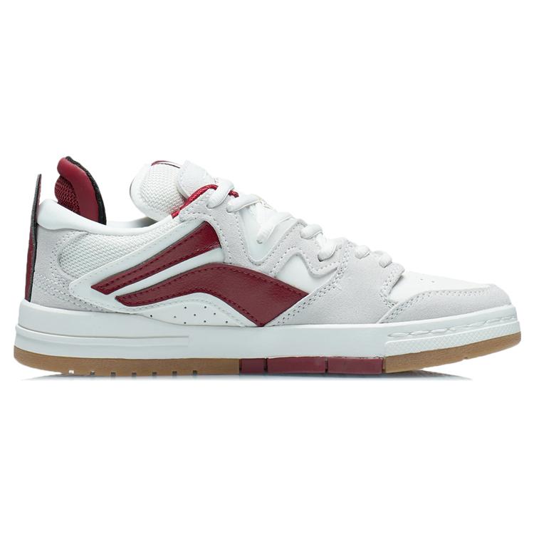 New LiNing Wei Wu PRO Anti Slip Wear Resistant Low Top Skateboard Shoes Women's White Gray Red AECR074-4