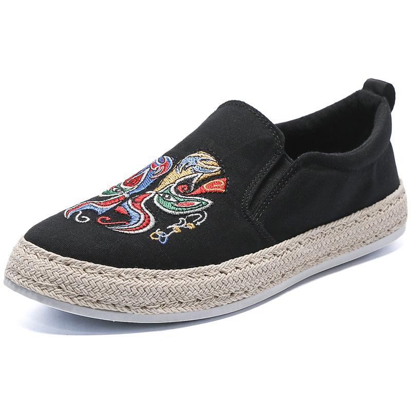 Men Loafers Shoes Summer  Man New Fashion Canvas Footwear Soft Flat Comfy Flock Suede Leather Men Casual Vulcanized Shoe2024