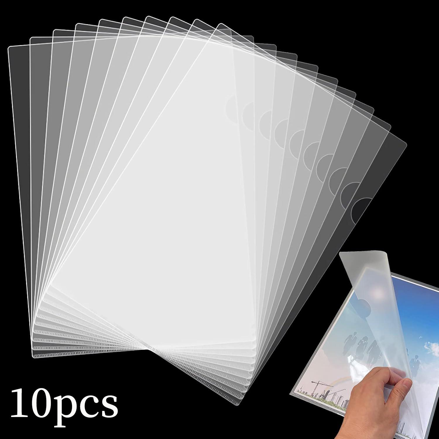 

10-50 Pack Clear Folders for Document Plastic,L-Type Plastic File Clear Folders Letter Size, Transparent for Office & School