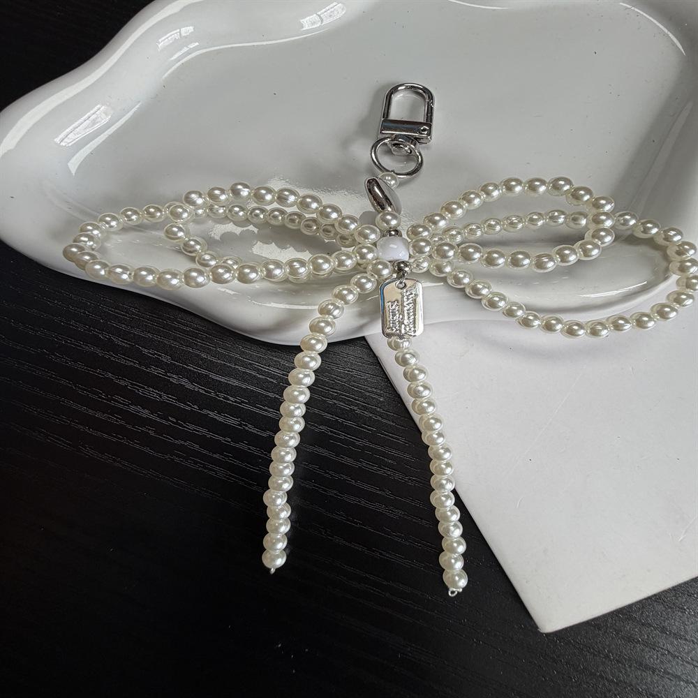 Beaded Bow Pendant for Phone Lanyards, Earphones, Keychains, and Cameras