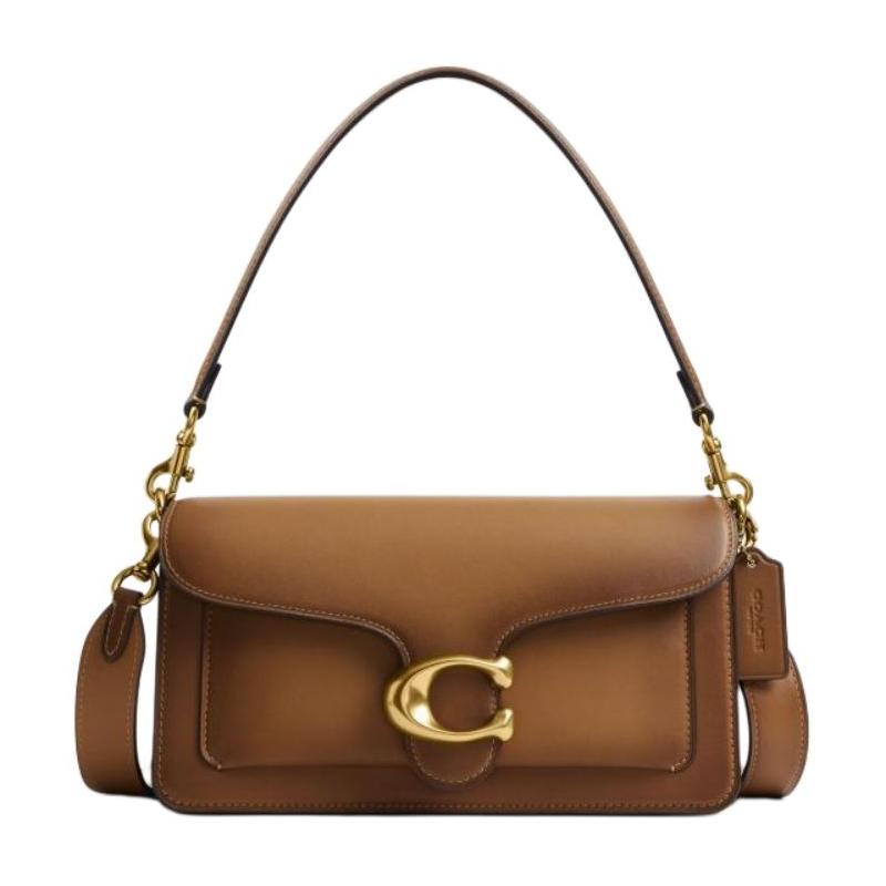 Coach Tabby 26 Classic Logo Decoration Calf Leather Shoulder Handbag Medium Women's Honey Brown