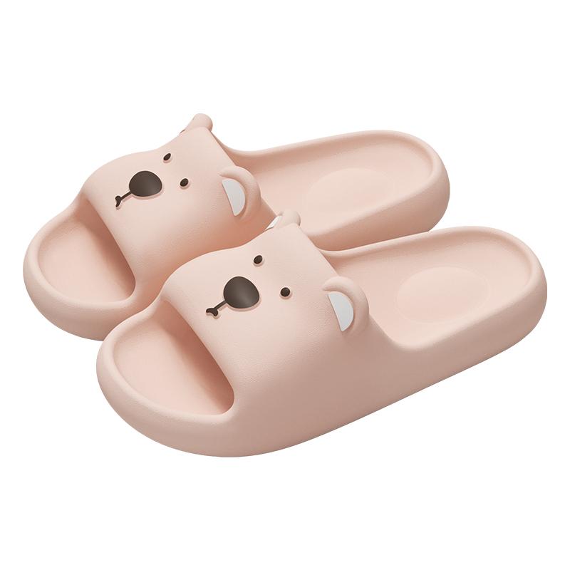 Cute Bear Women Home slippers Thick Bottom Soft Beach Slides Fashion Comfortable Non-slip Slippers Cartoon Lightweight Men Bathroom Slippers
