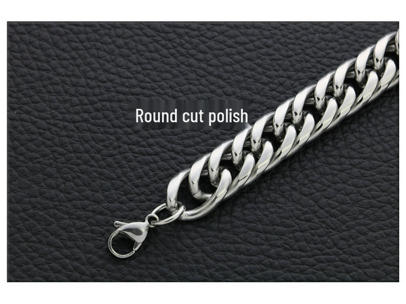 Unisex Titanium Steel Punk Hip-Hop Double Buckle Whip Chain Necklace