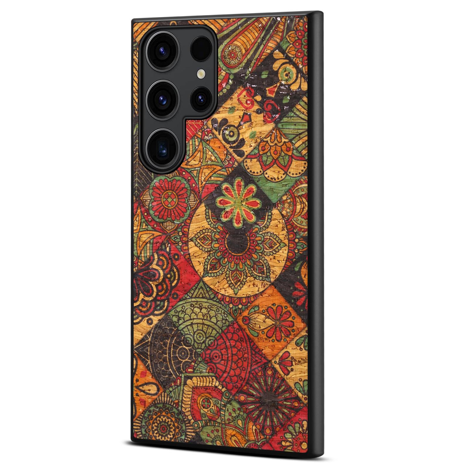 

For Samsung Galaxy S25 Ultra Case Flower Print PU Leather+PC+TPU Phone Cover Autumn/Yellow