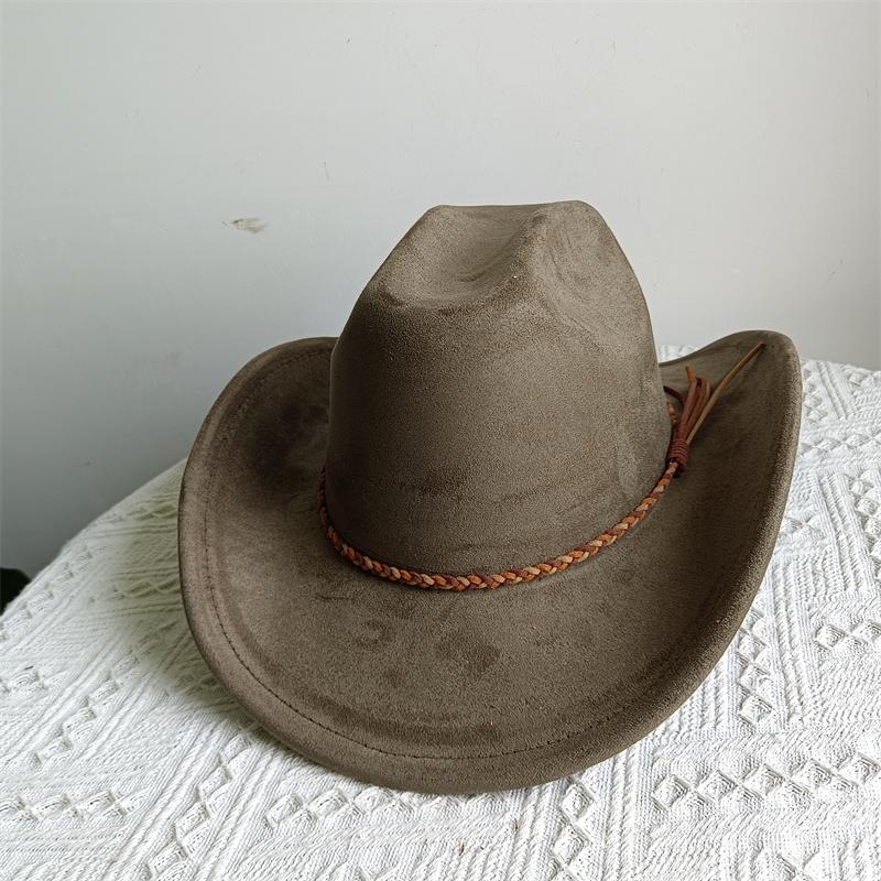 

cowboy hat suede solid color men and women wide brim jazz hat outdoor sun hat suitable for all kinds of parties knigh 56-58cm