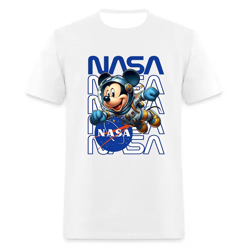 White Short Sleeves T-Shirt For Women Men Disney Mickey Minnie Cotton New In Tops & Tee Fashion Clothing Daily Casual Streetwear