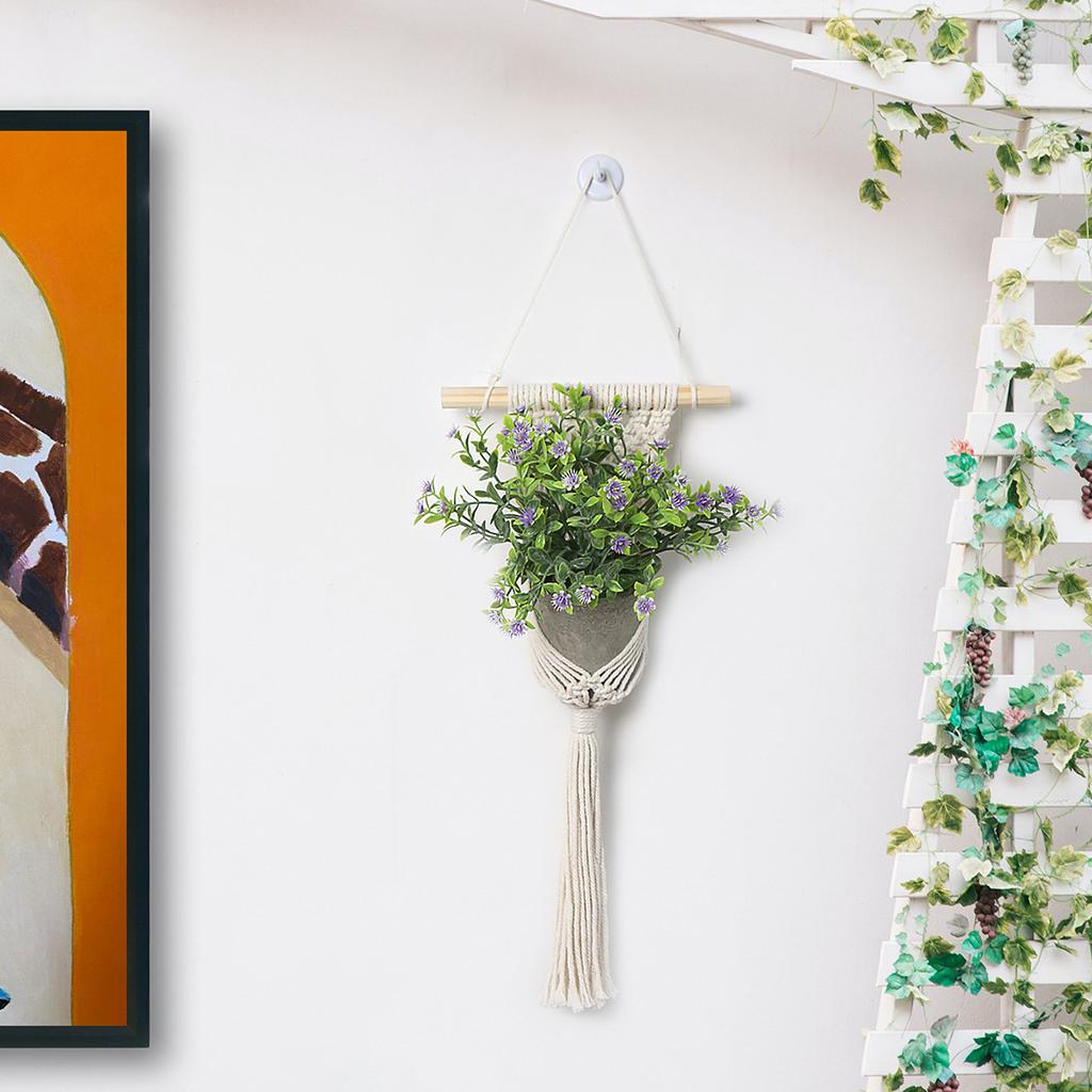 Creative Hand-woven Cotton Rope Storage Shelf, Modern Simple Household Decoration, Wooden Wall Ornaments