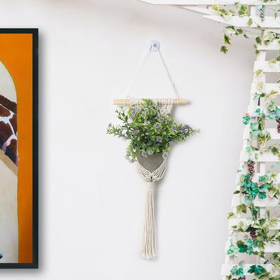 Creative Hand-woven Cotton Rope Storage Shelf, Modern Simple Household Decoration, Wooden Wall Ornaments