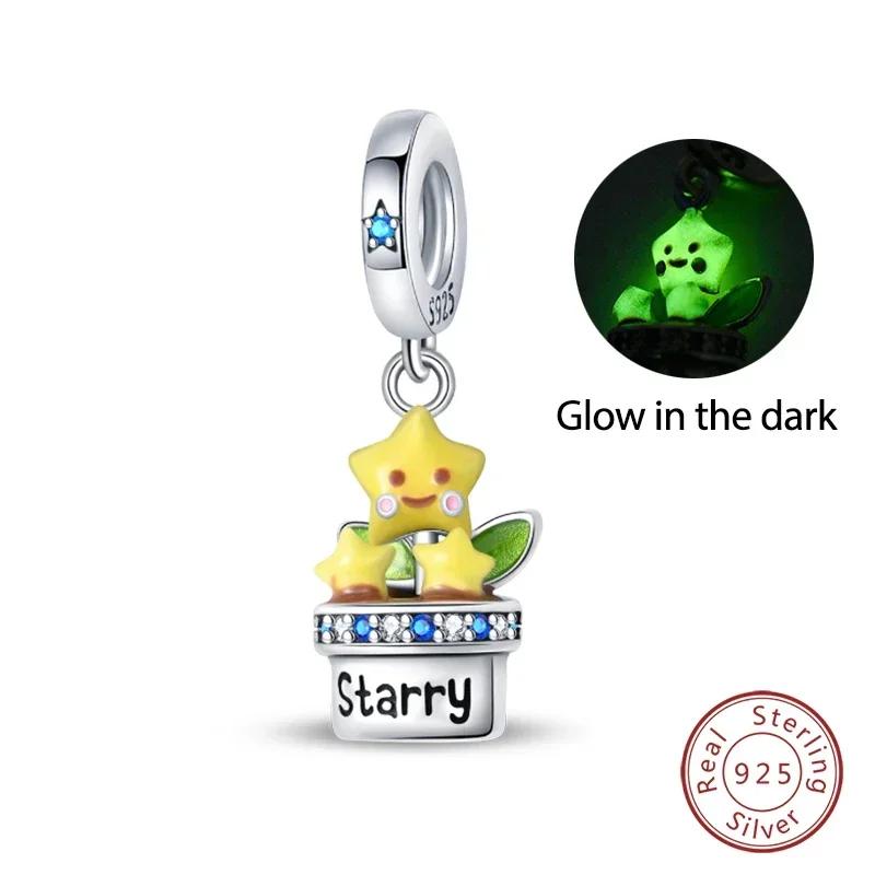 Nightglow Star Moon Pendants Pinecone Beads Fit Bracelets Copper Beautiful Flowers Butterfly Charms Diy Jewelry