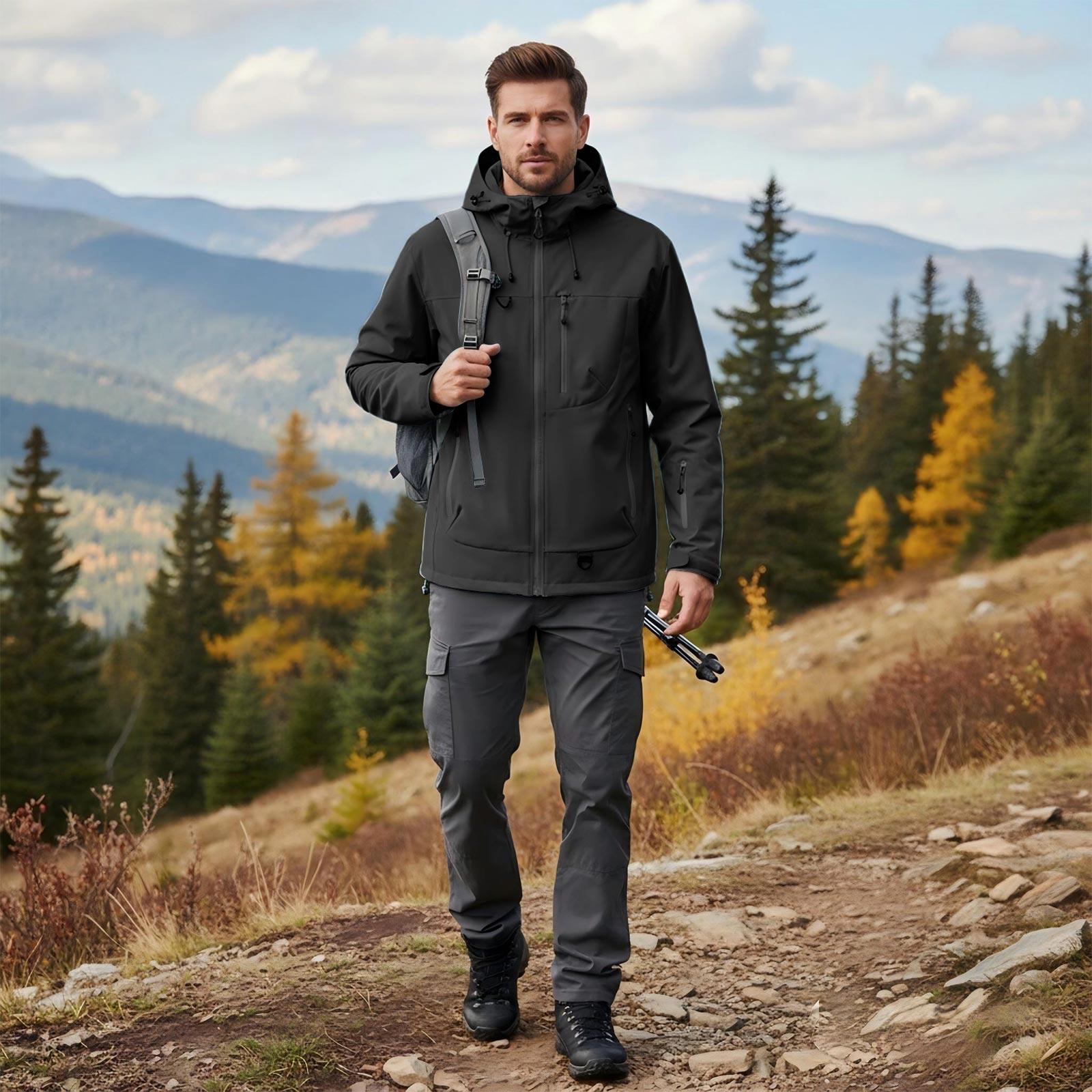 Men s Windproof Hooded Jacket for Casual Sports and Outdoor Activities L