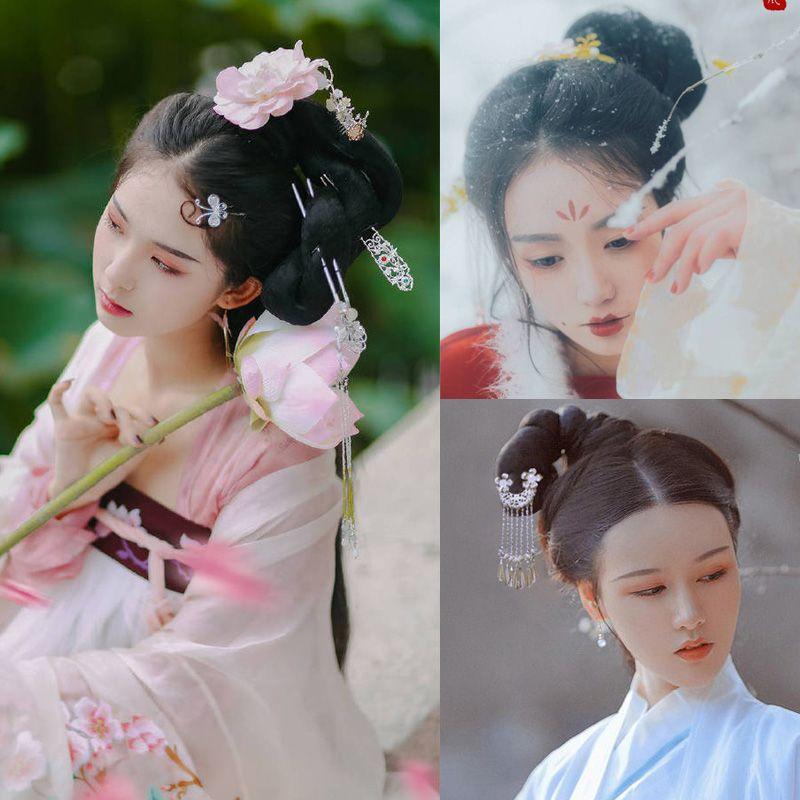 Costume Hair Pack Hair Bag Spirit Snake Bun Combination Chinese Ancient Style Tang Costume Han Costume Cos Little Wild Style Jacket and Dress Wig