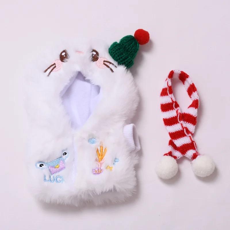 for 17cm Labubu Doll Clothes Set Christmas Penguin & Snowman Plush Outfits, Festive Party Costume with Accessories Gift