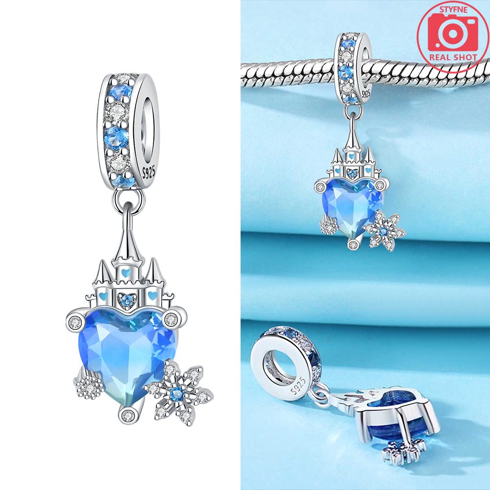 925 Silber Rosa Zirkon Liebesperlen Anhänger Passend für Armband Damen Schmuck DIY Geschenk Zarte Accessoires Jahrestag Geschenk