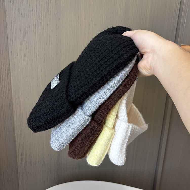 Patch Cloth Men'S And Women'S Knitted Hats Versatile Big Head Circumference Wool Hats Show Face Small Pullover Warm Cold Hats