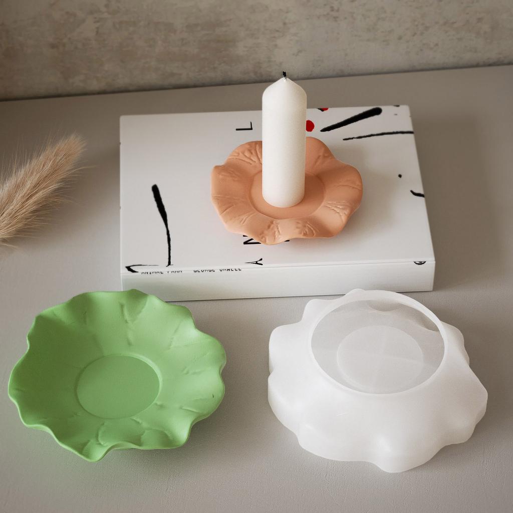 Silicone Crafting Mold Jewelry Trays Moulds Featuring Leaf Shape Decorative Tray Molds Silicone Texture for Creativity