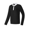 Golf Series Sporty Fashionable Versatile Simple Knitted Long Sleeve Polo Shirt Women Tops Deep-Black A11W515207F-BK