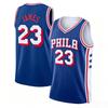 23 Basketball Jersey  Philadelphia  Sleeveless Tank Top Quick Dry Sport Streetwear Fans Training Vest White Blue Family Matching