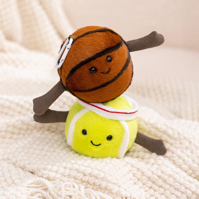 Bambola di peluche sportiva transfrontaliera: Pallacanestro, Baseball, Tennis, Badminton, Piccolo Ciondolo Regalo