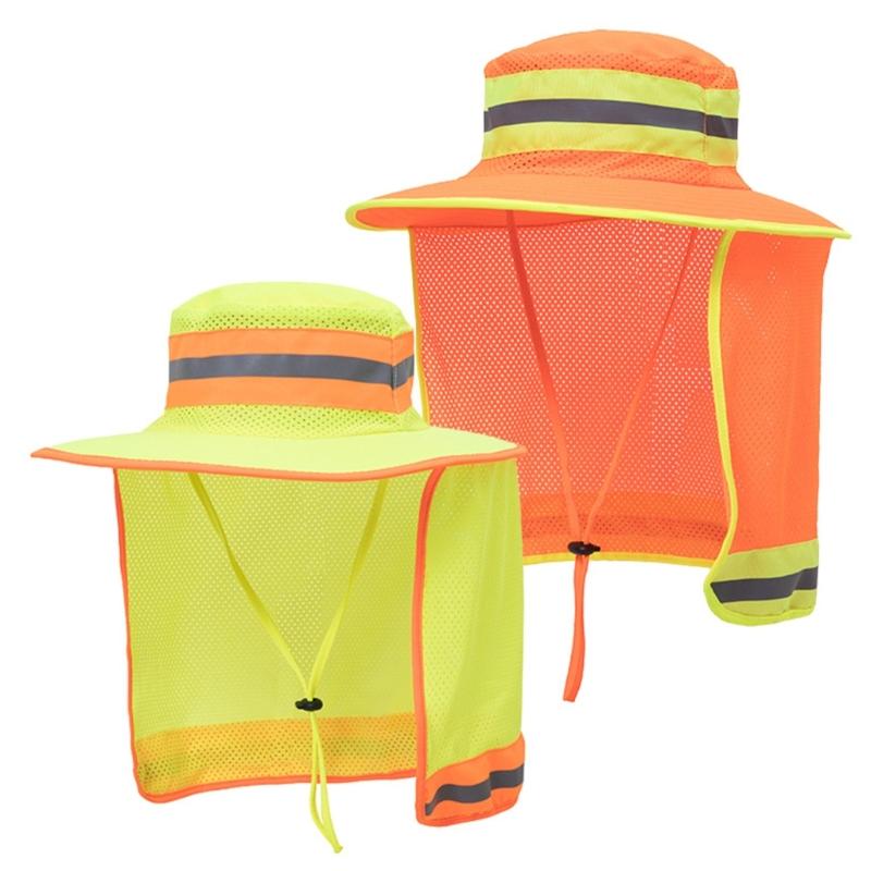Reflective Safety Hat Fishing Hat Cooling Ranger Hat Bucket Hat With Neck Flap