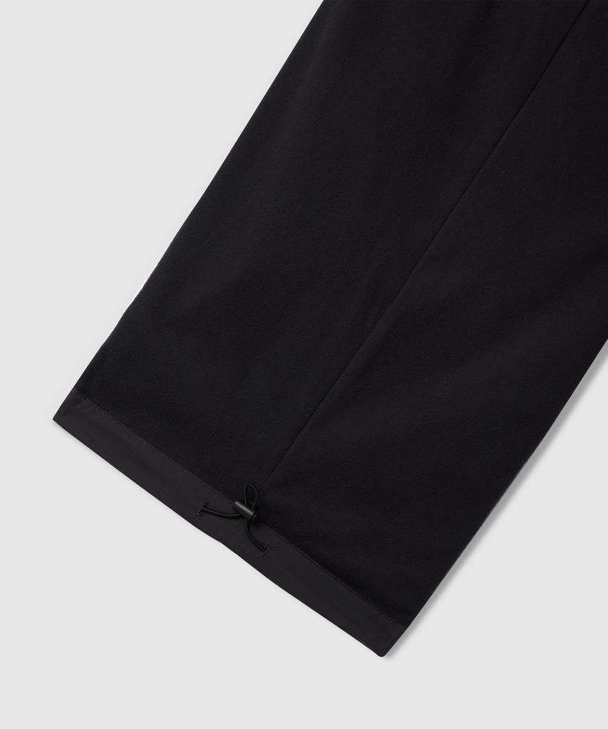 Musinsa Standard [City Leisure] Fleece-Lined Wide Belted Parachute Pants [Black]