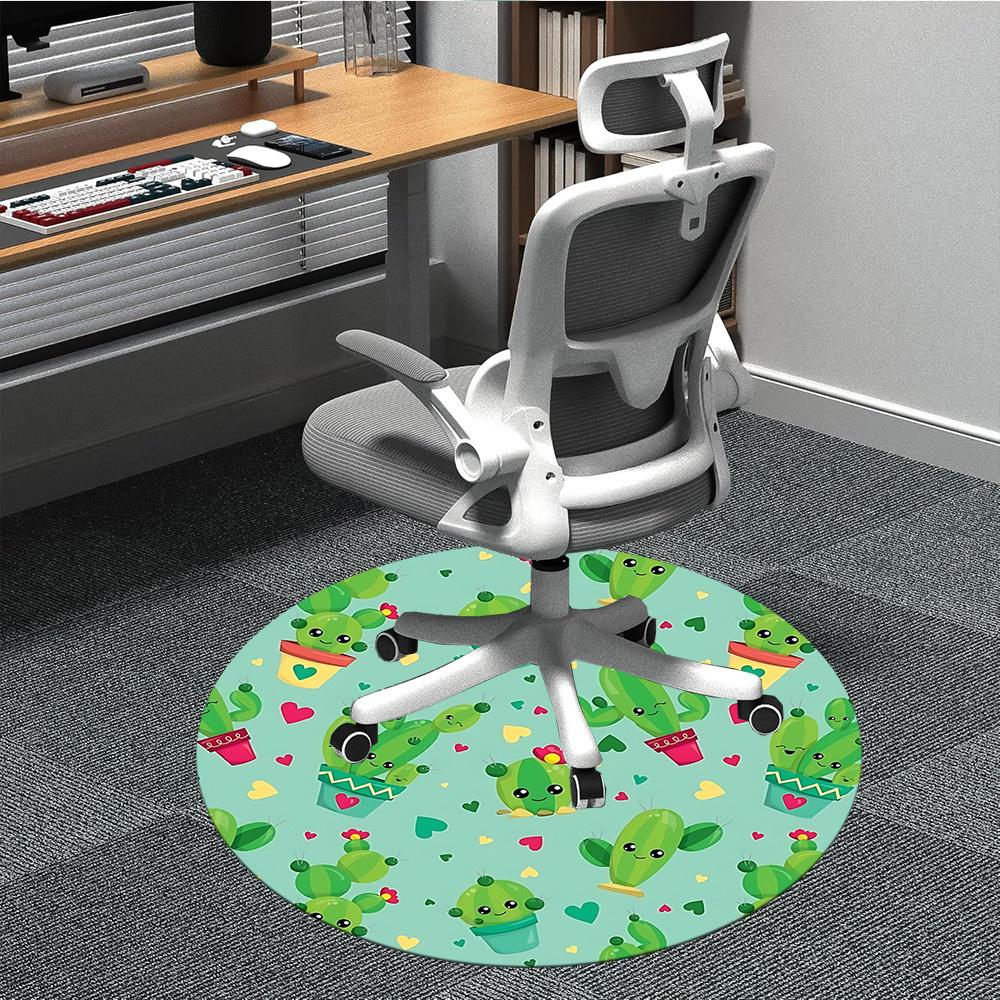 

1pc Cactus Love Chair Carpet for Office - Durable, Ideal for Chair Mats, Stylish & Functional Decorative Rug yy260203038 80cm by 80cm